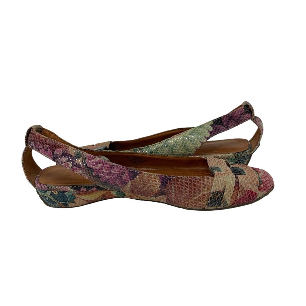 Gentle Souls Kenneth Cole It's So Fun Leather Floral Sling Back Sandals Sz 8.5M - Picture 5 of 13